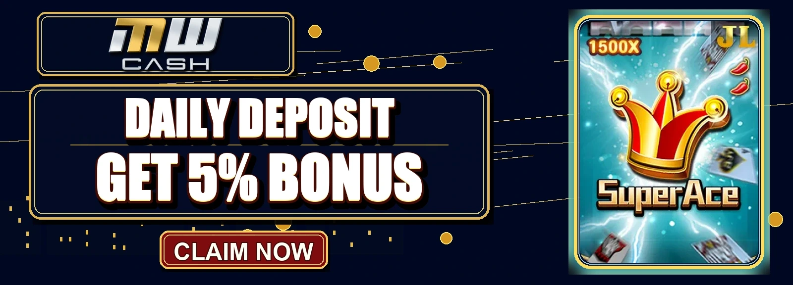 E-Games Daily Cash-in 5% Free